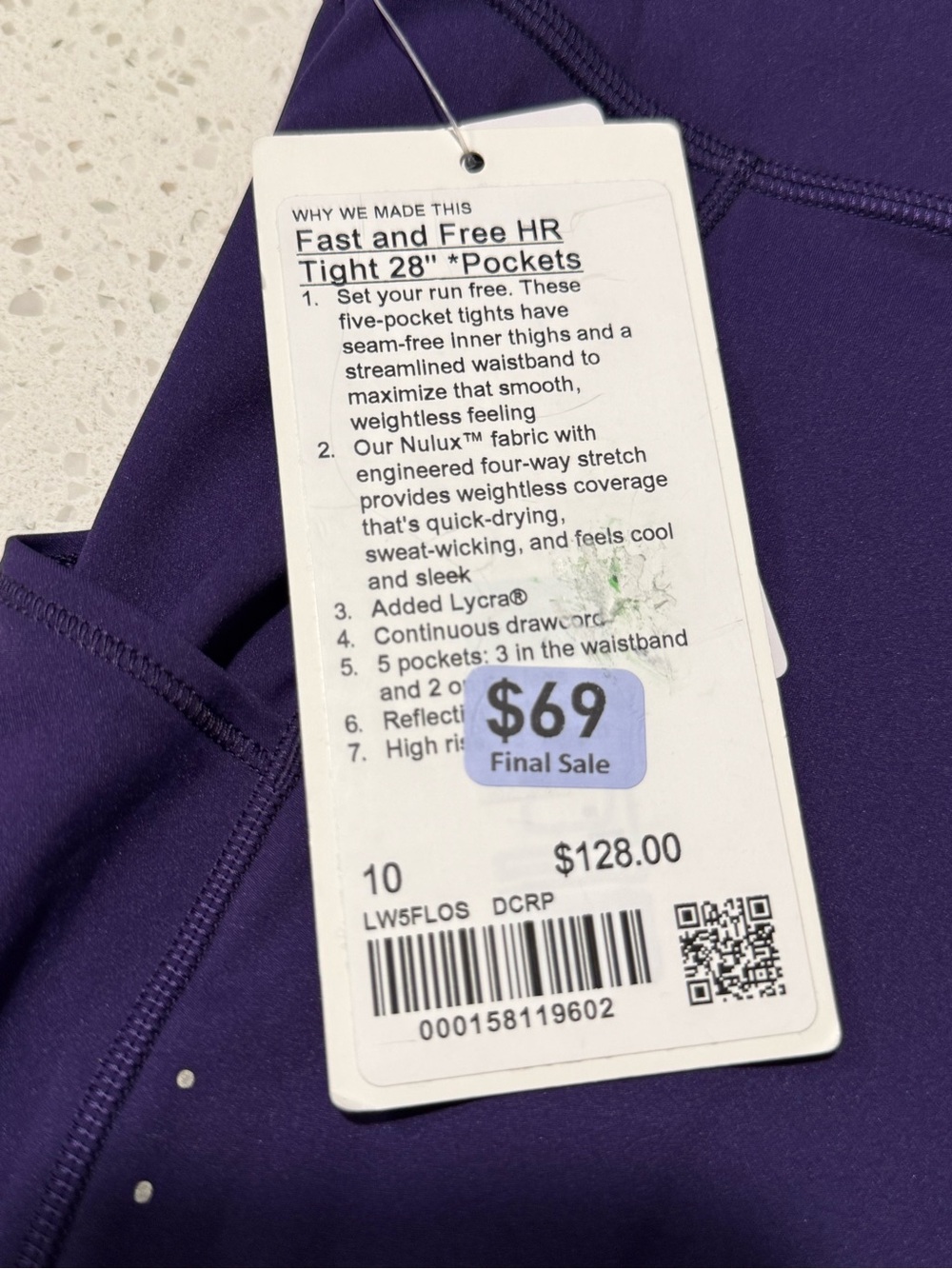 Lululemon Fast and Free High-Rise Tight 28” Size 10 - Picture 4 of 7